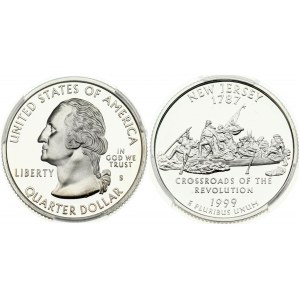 USA 1/4 Dollar 1999 S 'Washington Quarter' New Jersey PCGS PR 69 DCAM
