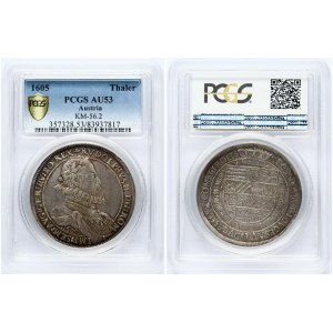 Tyrol Taler 1605 Hall PCGS AU 53 MAX GRADE