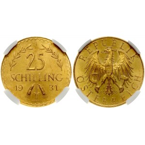 Austria 25 Schilling 1931 NGC MS 65+