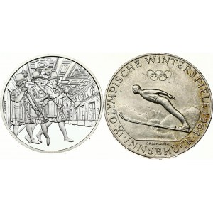 Austria 50 Schilling 1964 & 10 Euro 2002 Lot of 2 Coins
