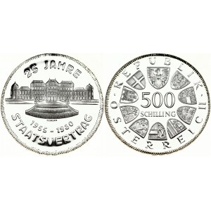 Austria 500 Schilling 1980 25th Anniversary of the State Treaty