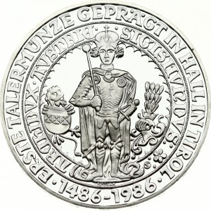 Austria 500 Schilling 1986 500th Anniversary - First Thaler Coin Struck at Hall Mint