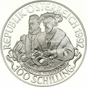 Austria 100 Schilling 1992 Kaiser Karl V