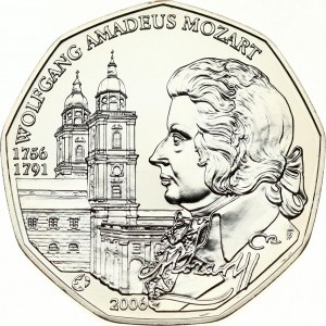 Austria 5 Euro 2006 250th Anniversary of Wolfgang Amadeus Mozart