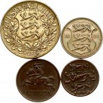 Estonia 1 Sent - 1 Kroon (1929-1934) & Lithuania 2 Centai 1936 Lot of 4 Coins
