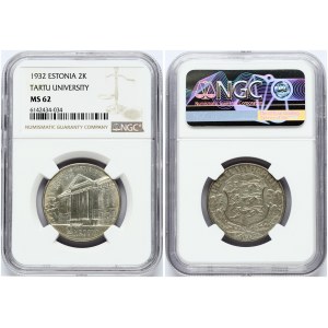 Estonia 2 Krooni 1932 Tercentenary - University of Tartu NGC 62