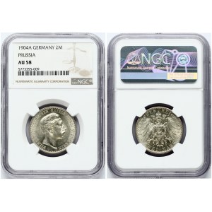 Prussia 2 Mark 1904 A NGC AU 58