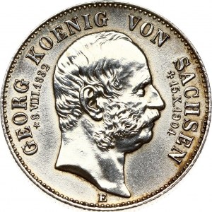 Saxony 2 Mark 1904 Death of King Georg