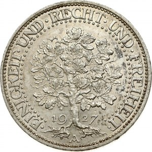 Weimar Republic 5 Reichsmark 1927 A Oak Tree