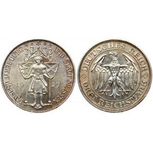 Weimar Republic 3 Reichsmark 1929 E Meissen