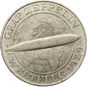 Weimar Republic 5 Reichsmark 1930 F Zeppelin
