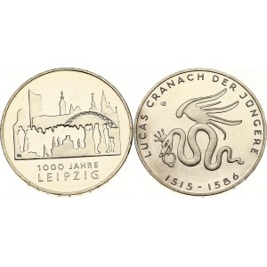 Germany 10 Euro 2015 F Leipzig & 10 Euro 2015 G Lucas Cranach Lot of 2 Coins