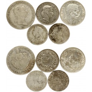 Hungary 20 Kreuzer 1835 B and other World Coins Lot of 5 Coins