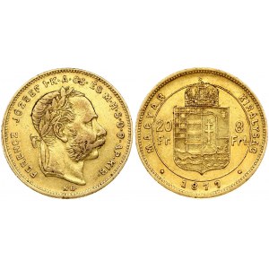 Hungary 8 Forint - 20 Francs 1877 KB