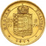 Hungary 8 Forint - 20 Francs 1877 KB