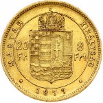 Hungary 8 Forint - 20 Francs 1877 KB