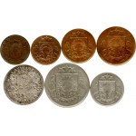 Latvia 1 Santims - 1 Lats (1922-1939) Lot of 7 Coins