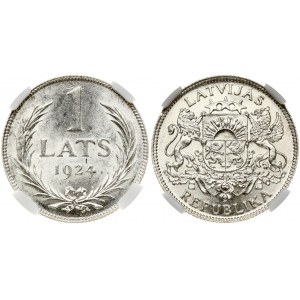 Latvia 1 Lats 1924 NGC MS 64