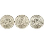 Latvia 2 Lati 1925 Lot of 3 Coins