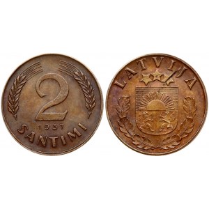 Latvia 2 Santimi 1937 RARE