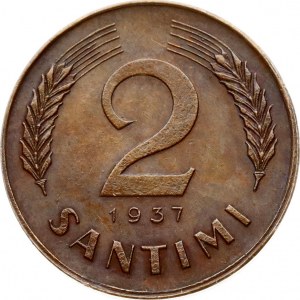 Latvia 2 Santimi 1937 RARE