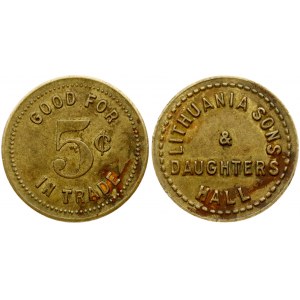 Lithuania - USA Token 5 Cetns ND (20th century) Good for 5 c in trade Lithuania Sons & Daughters Hall
