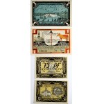 Germany Prussian Lithuania 50 Pfennig - 3 Mark 1921 Tilsit-Tilžė Banknote SET Lot of 4 Banknotes