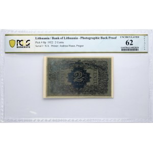 Lithuania 2 Centu 1922 Banknote PCGS 62 UNCIRCULATED