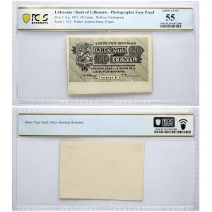 Lithuania 20 Centu 1922 Banknote PCGS 55 ABOUT UNC