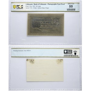 Lithuania 50 Centu 1922 Banknote PCGS 55 ABOUT UNC
