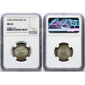 Lithuania 2 Litu 1925 NGC MS 63