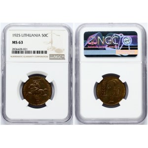 Lithuania 50 Centu 1925 NGC MS 63