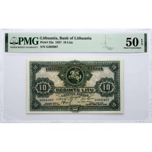 Lithuania 10 Litu 1927 PMG 50 EPQ