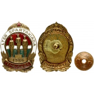 Lithuania Badge LTSR Spartakiada Champion 1956