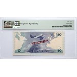 Lithuania 10 Litų 1993 Banknote SPECIMEN PMG 55 About Uncirculated EPQ