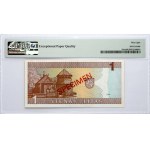 Lithuania 1 Litas 1994 Banknote PAVYZDYS/SPECIMEN PMG 58 Choice About Unc EPQ