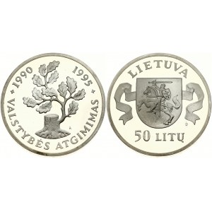 Lithuania 50 Litu 1995 LMK Republic 5 Years