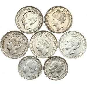 Netherlands 25 Cents & 1/2 Gulden (1921-1944) Lot of 7 Coins