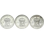 Netherlands 1 Gulden 1923, 1928, 1929 Lot of 3 Coins