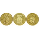 Netherlands 10 Gulden (1828-1895) Replica Lot of 3 Coins