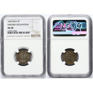 Poltorak 1669 Riga NGC AU 58 ONLY 5 COINS IN HIGHER GRADE