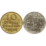 Danzig 10 Pfennig 1923 & 1932 Lot of 2 Coins
