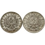 Poland 5 Zlotych 1934 Pilsudski Lot of 2 Coins