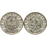 Poland 5 Zlotych 1934, 1935 Pilsudski Lot of 2 Coins