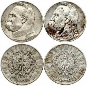 Poland 5 Zlotych 1935, 1936 Pilsudski Lot of 2 Coins