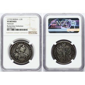 Russia Poltina 1719 L (R1) NGC VF DETAILS