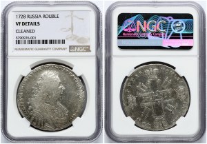 Russia Rouble 1728 NGC VF DETAILS