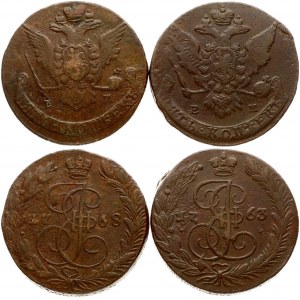 5 Kopecks 1763 ЕМ & 1768 EM Lot of 2 Coins