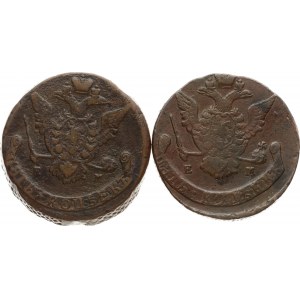 5 Kopecks 1774 & 1775 EM Lot of 2 Coins
