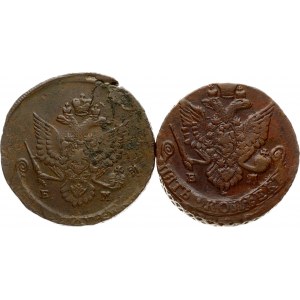 5 Kopecks 1781 & 1787 EM Lot of 2 Coins